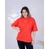 Blusa oversized Jesus is king laranja moda cristã