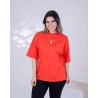 Blusa oversized Jesus is king laranja moda cristã