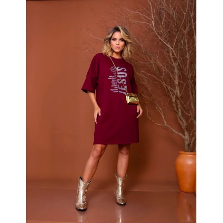 Vestido Yeshua Bordô