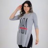 Bata alongada cinza ABA moda cristã
