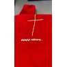 Moletom boas novas vermelho capuz e bolso